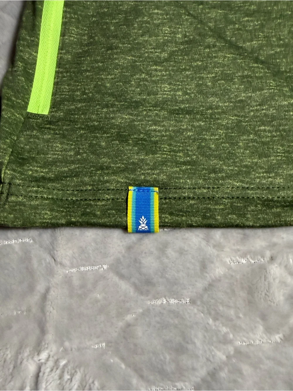 Chubbies Green Heather Quarter Zip Performance Pullover Medium